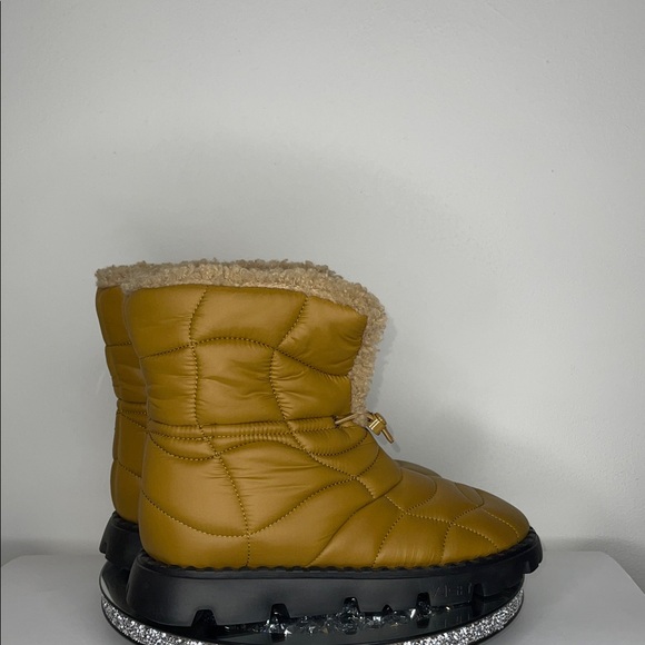 Ash Mustard Quilted Ankle Boots with Black Sole - Picture 3 of 6